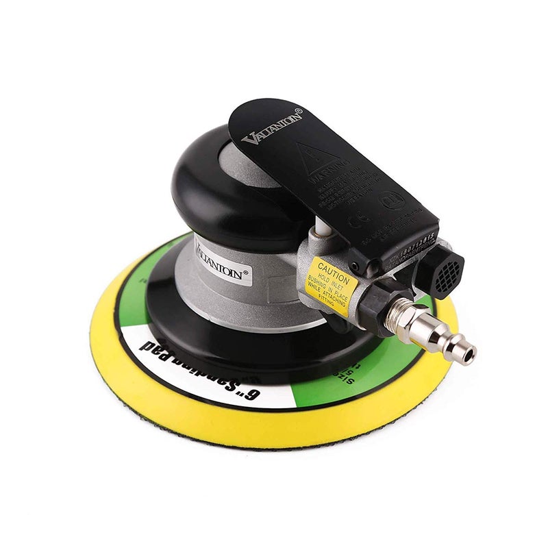 Valianto 6" Professional Air Random Orbital Palm Sander with 1pc 6" Backup Plate, Heavy Duty Dual Action Pneumatic Sander Silver - Image 3